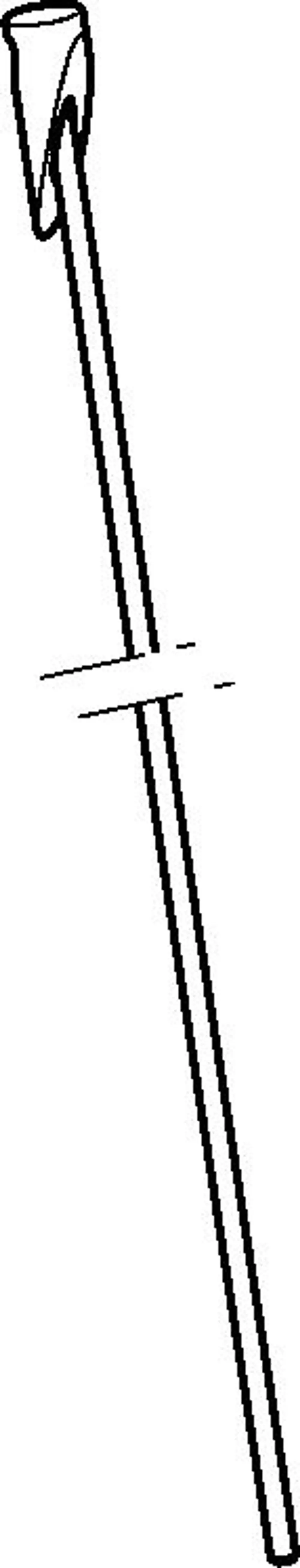 Zugstange mit Knopf von HANSA, bestehend aus einem langen, geraden Stab mit einer gekrümmten Endkappe, dargestellt in minimalistischer, konturierter Form.